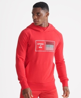 Superdry TRACK FIELD ATHLETIC GRAPHIC - Hoodie - ferra red marl/red 