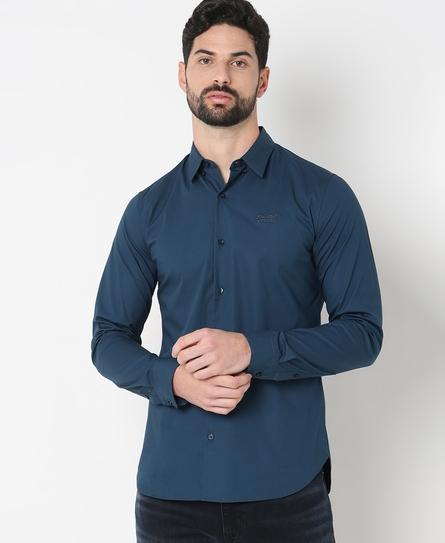 PREMIUM STRETCH L/S MEN'S BLUE SHIRT