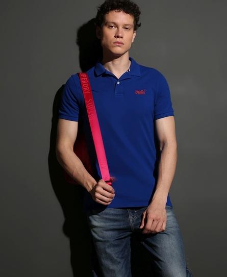 SS CLASSIC PIQUE MEN'S BLUE POLO