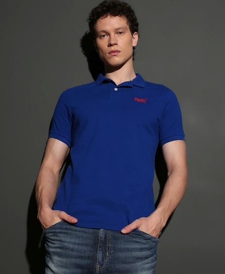 SS CLASSIC PIQUE MEN'S BLUE POLO