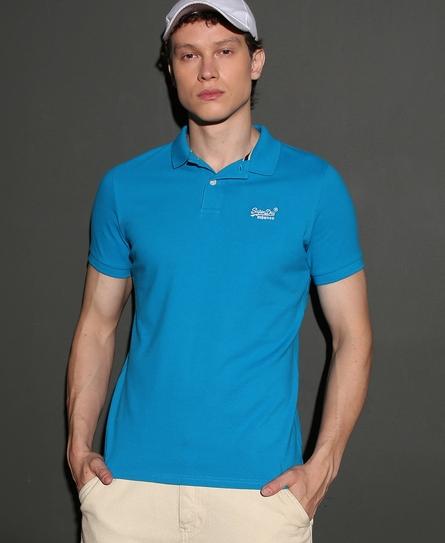 SS CLASSIC PIQUE MEN'S BLUE POLO