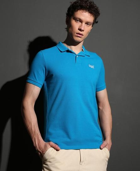 SS CLASSIC PIQUE MEN'S BLUE POLO