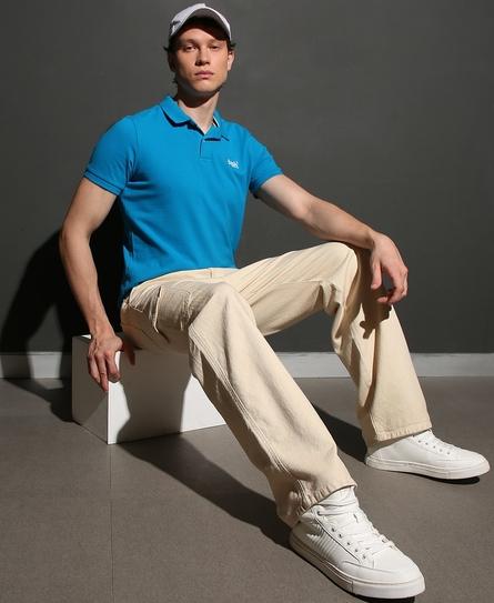 SS CLASSIC PIQUE MEN'S BLUE POLO