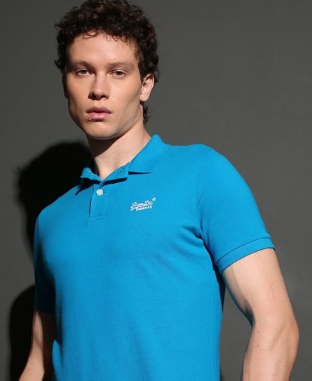 SS CLASSIC PIQUE MEN'S BLUE POLO