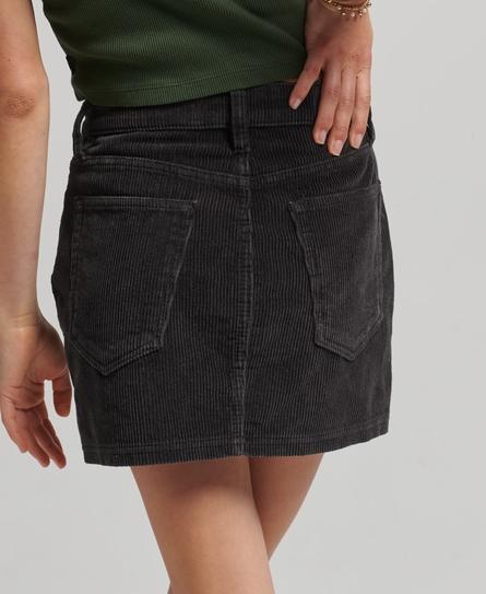 CORD MINI WOMEN'S BLACK SKIRT