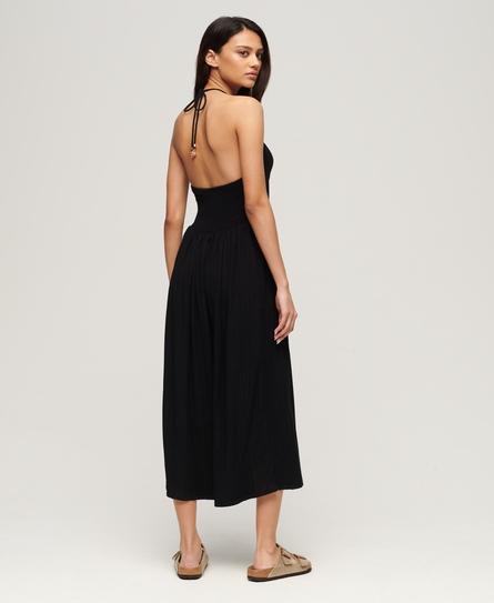 CUT OUT WOMEN'S BLACK MIDI DRESS