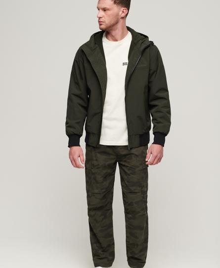 SURPLUS NYLON HOODED MEN'S GREEN BOMBER JACKET