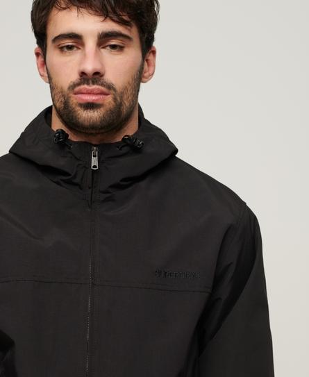 SURPLUS NYLON HOODED MEN'S BLACK BOMBER JACKET