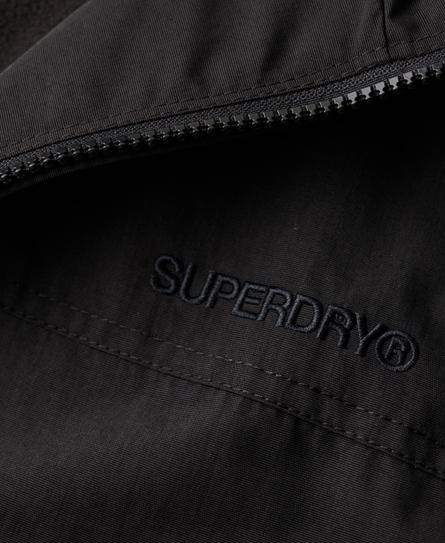 SURPLUS NYLON HOODED MEN'S BLACK BOMBER JACKET