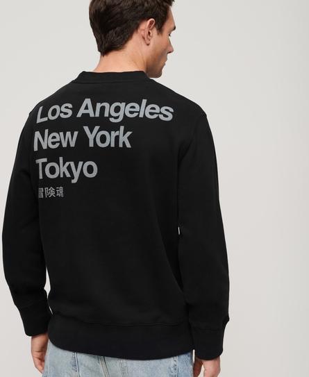 CORE LOGO CITY LOOSE CREW MEN'S BLACK SWEATSHIRT