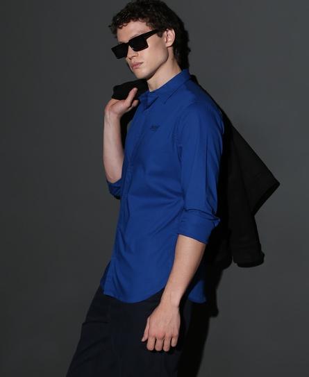 PREMIUM STRETCH L/S MEN'S BLUE SHIRT