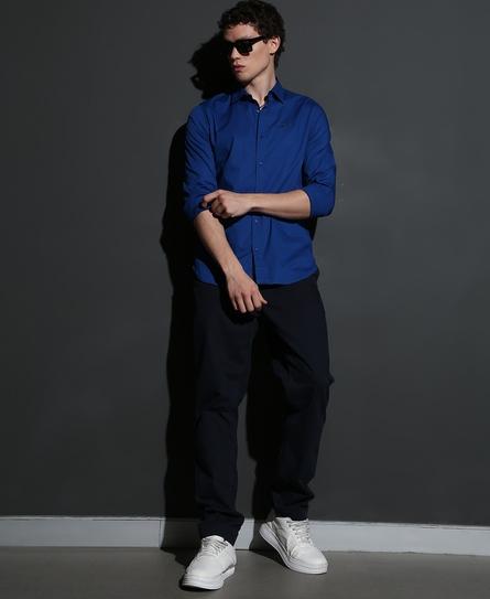 PREMIUM STRETCH L/S MEN'S BLUE SHIRT