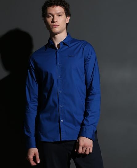 PREMIUM STRETCH L/S MEN'S BLUE SHIRT