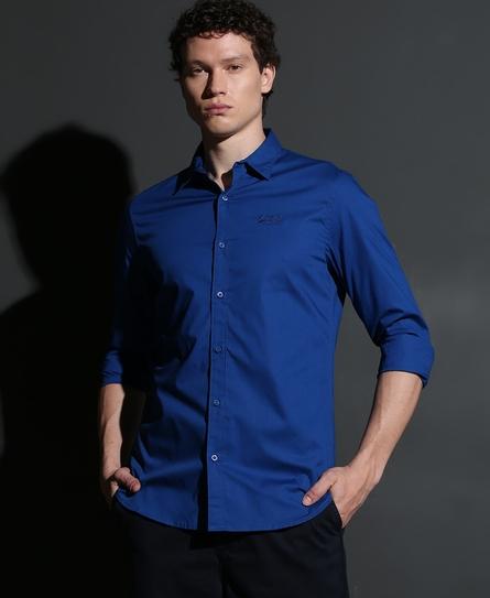 PREMIUM STRETCH L/S MEN'S BLUE SHIRT