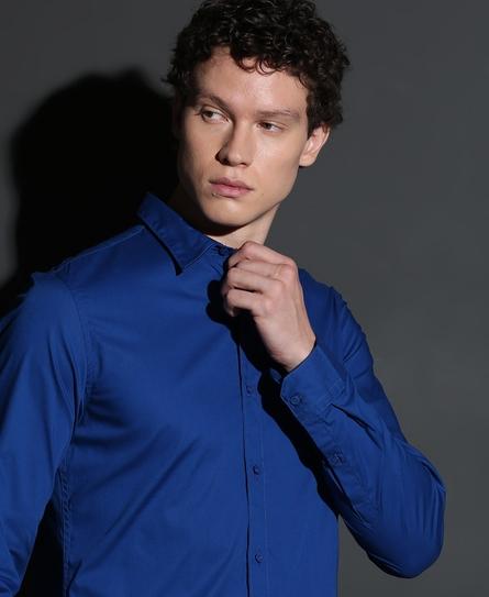 PREMIUM STRETCH L/S MEN'S BLUE SHIRT