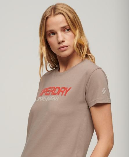 SPORTSWEAR LOGO FITTED WOMEN'S BEIGE T-SHIRT