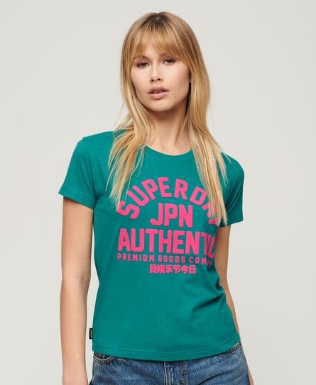 PUFF PRINT ARCHIVE FITTED WOMEN'S GREEN T-SHIRT