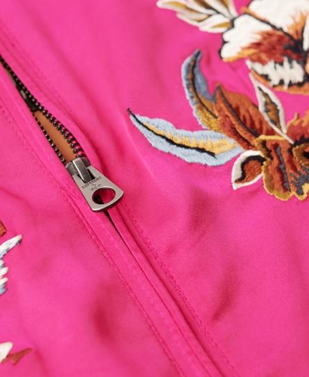 SUIKAJAN EMBROIDERED WOMEN'S PINK BOMBER JACKET