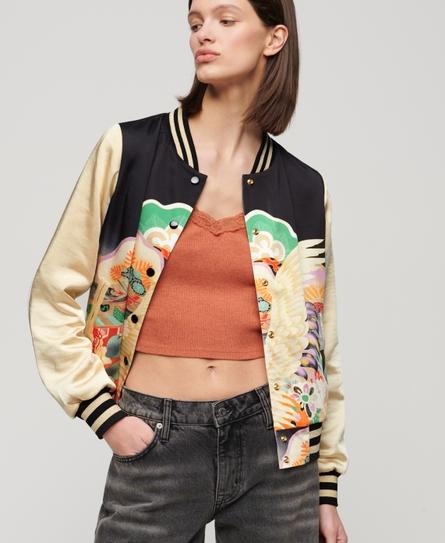 SUIKAJAN PRINTED WOMEN'S MULTI BOMBER JACKET