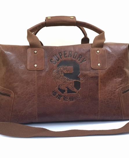 VINTAGE VOYAGEUR LEATHER  BROWN DUFFLE BAG