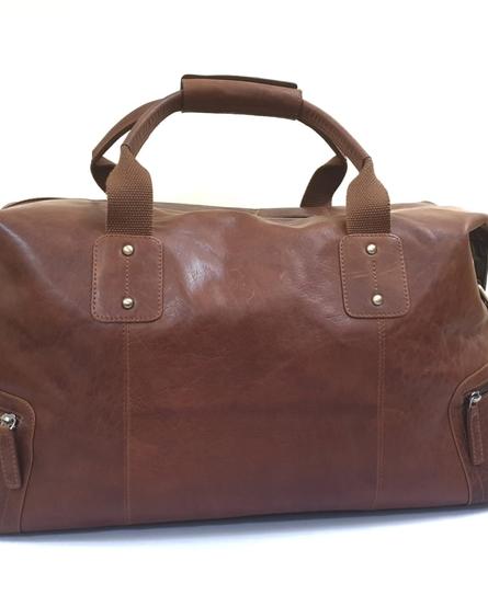 VINTAGE VOYAGEUR LEATHER  BROWN DUFFLE BAG