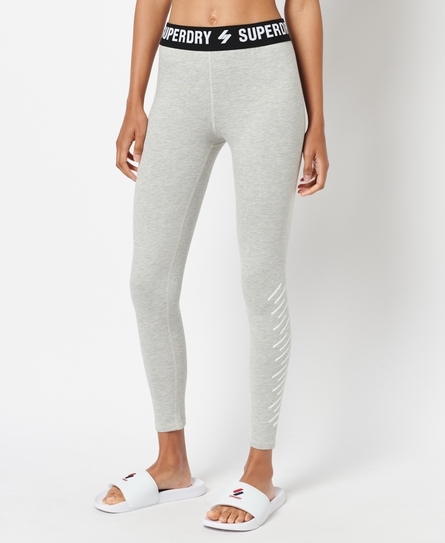 CODE CORE WOMEN'S GREY  ELASTIC HW LEGGINGS