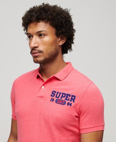 APPLIQUE CLASSIC FIT MEN'S PINK POLO