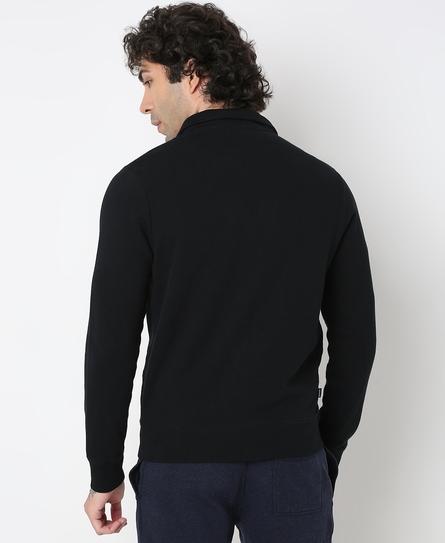 VINTAGE LOGO EMB ZIP TRACK UB MEN'S BLACK SWEATSHIRT