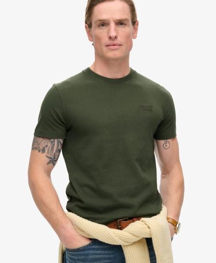 ESSENTIAL LOGO EMBROIDERED MEN'S GREEN T-SHIRT