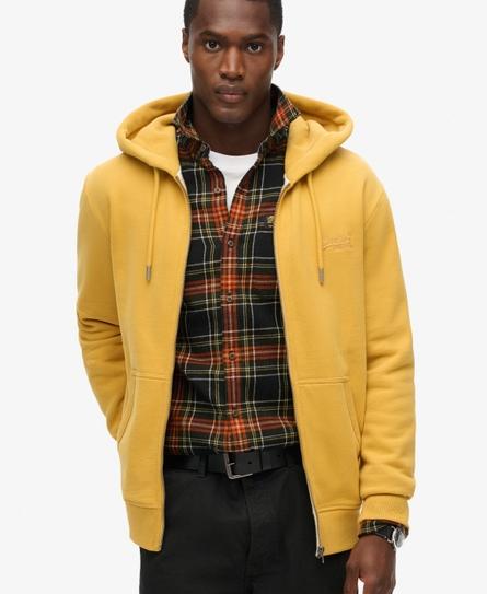 ESSENTIAL LOGO ZIP MEN'S YELLOW HOOD