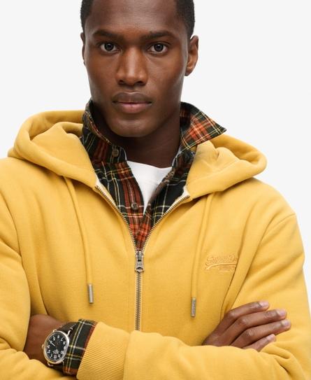 ESSENTIAL LOGO ZIP MEN'S YELLOW HOOD