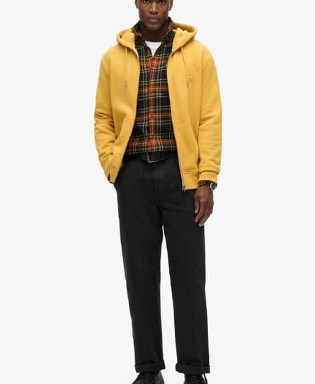 ESSENTIAL LOGO ZIP MEN'S YELLOW HOOD