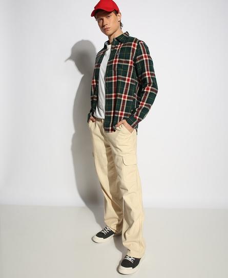 L/S COTTON LUMBERJACK MEN'S GREEN SHIRT