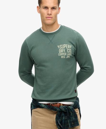 COPPER LABEL GRAPHIC CREW MEN'S GREEN SWEATSHIRT