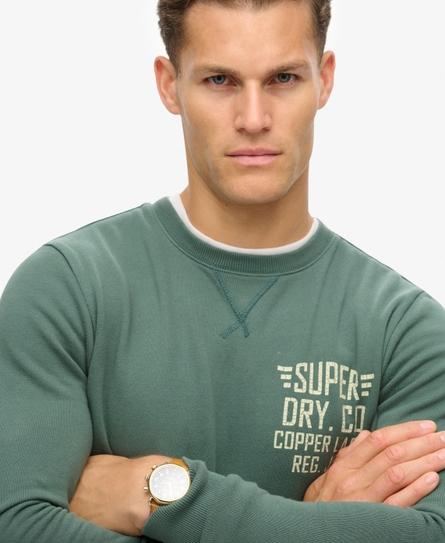 COPPER LABEL GRAPHIC CREW MEN'S GREEN SWEATSHIRT