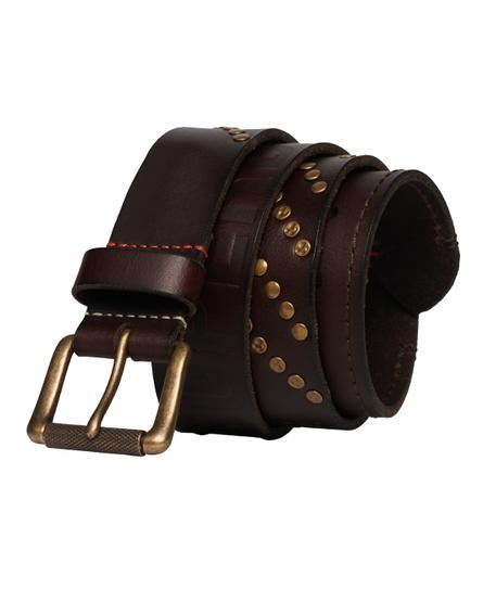 BRANDED BUCKLE GOODS MEN'S BROWN BELT