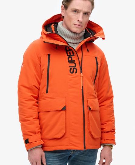 HOOD ULTIMATE EMBROIDERED WINDBREAKER MEN'S ORANGE JACKET