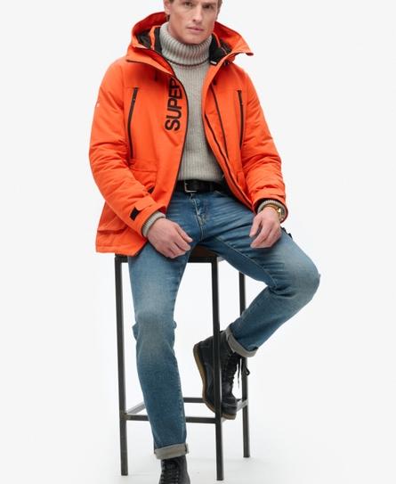 HOOD ULTIMATE EMBROIDERED WINDBREAKER MEN'S ORANGE JACKET