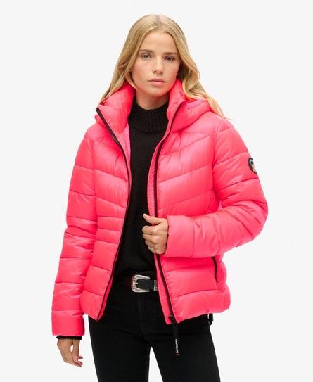 HOODED FUJI QUILT WOMEN'S PINK PADDED JACKET