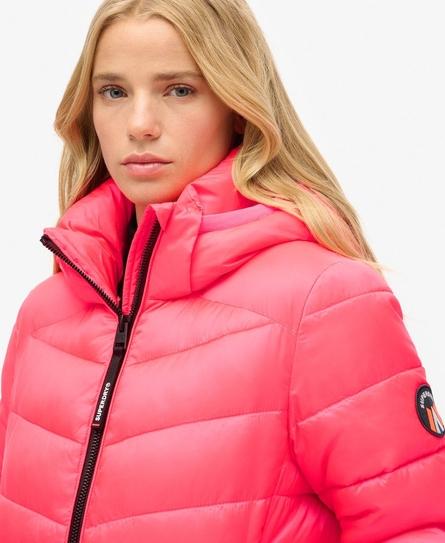 HOODED FUJI QUILT WOMEN'S PINK PADDED JACKET