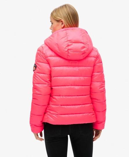 HOODED FUJI QUILT WOMEN'S PINK PADDED JACKET