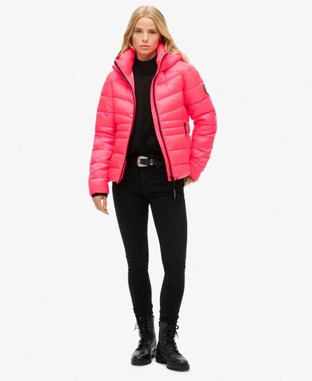 HOODED FUJI QUILT WOMEN'S PINK PADDED JACKET