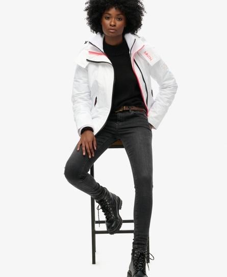 HOODED MOUNTAIN WINDBREAKER WOMEN'S WHITE JACKET