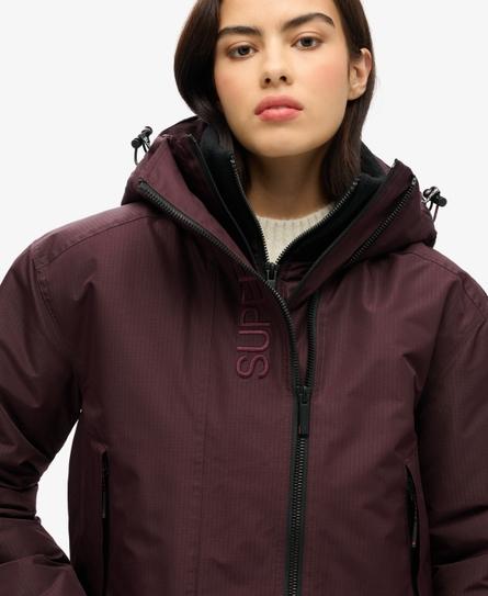 HOODED EMBROIDERED WINDBREAKER WOMEN'S PURPLE JACKET