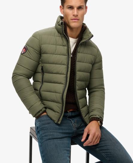 FUJI EMBROIDERED MEN'S GREEN PADDED JACKET