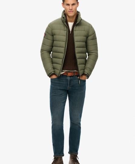 FUJI EMBROIDERED MEN'S GREEN PADDED JACKET