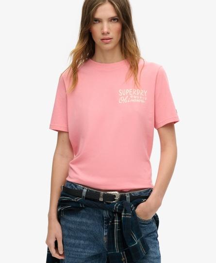 TOKYO RHINESTONE RELAXED WOMEN'S PINK T-SHIRT