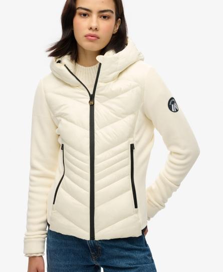 HOODED STORM FLEECE WOMEN'S WHITE JACKET