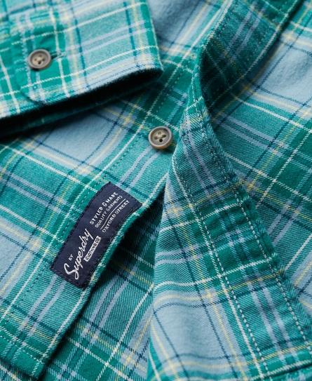 VINTAGE CHECK MEN'S BLUE SHIRT