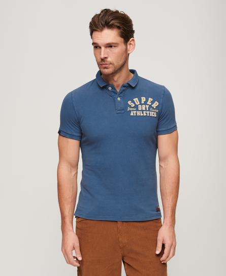 VINTAGE ATHLETIC MEN'S BLUE POLO